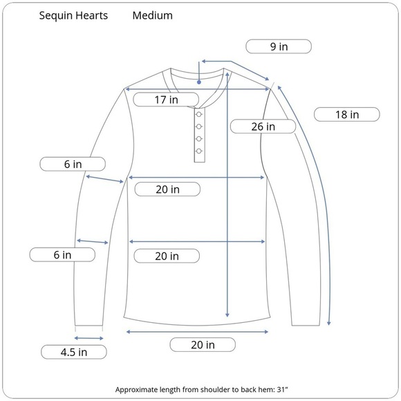 Sequin Hearts Chevron Print Sheer Button Tunic M - Picture 10 of 10